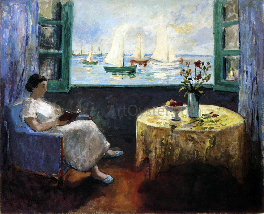 Henri Lebasque Reading by the Window - Canvas Print