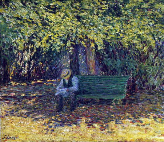Henri Lebasque Reading in the Garden - Canvas Print