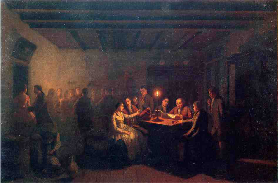 Johann Mongles Culverhouse Reading the News - Canvas Print