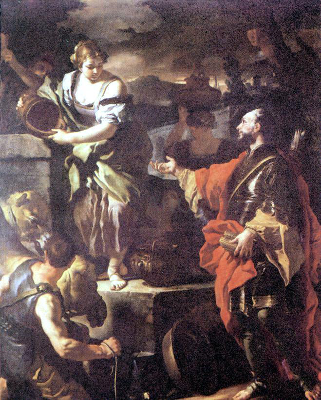 Francesco Solimena Rebecca and Eleazer - Canvas Print