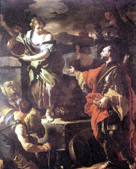 Francesco Solimena Rebecca and Eleazer - Canvas Print