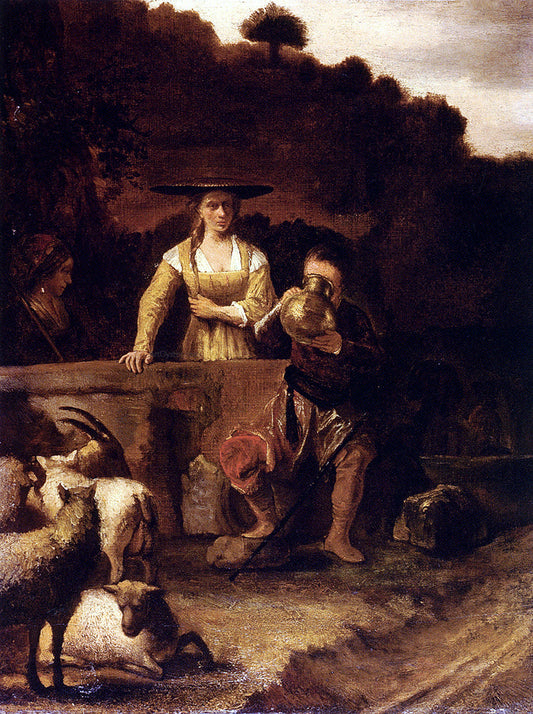 Constantijn Van Renesse Rebecca And Eliezer At The Well - Canvas Print
