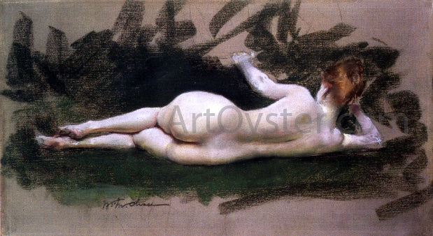 William Merritt Chase Reclining Nude - Canvas Print