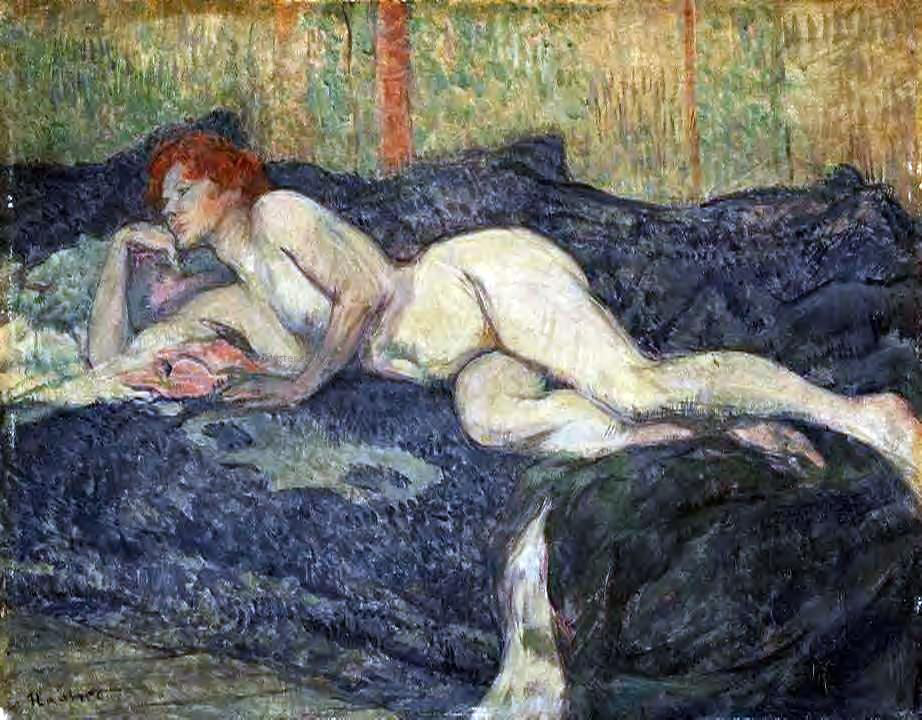 Henri De Toulouse-Lautrec A Reclining Nude - Canvas Print