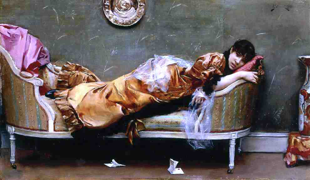 Julius LeBlanc Stewart Reclining Woman - Canvas Print