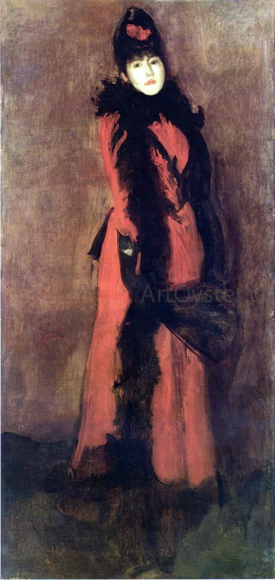 James McNeill Whistler Red and Black: the Fan - Canvas Print