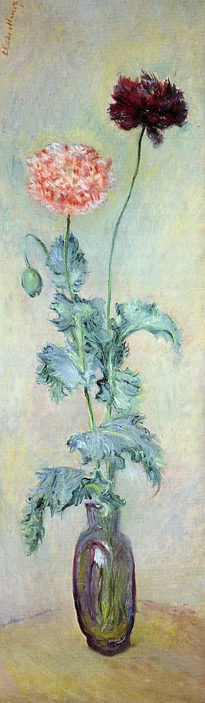 Claude Oscar Monet Red and Pink Poppies - Canvas Print