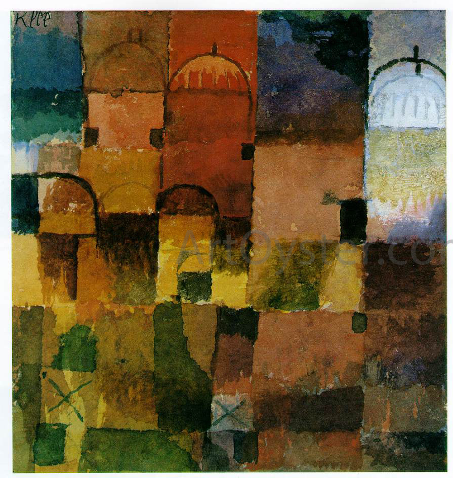 Paul Klee Red and White Domes - Canvas Print