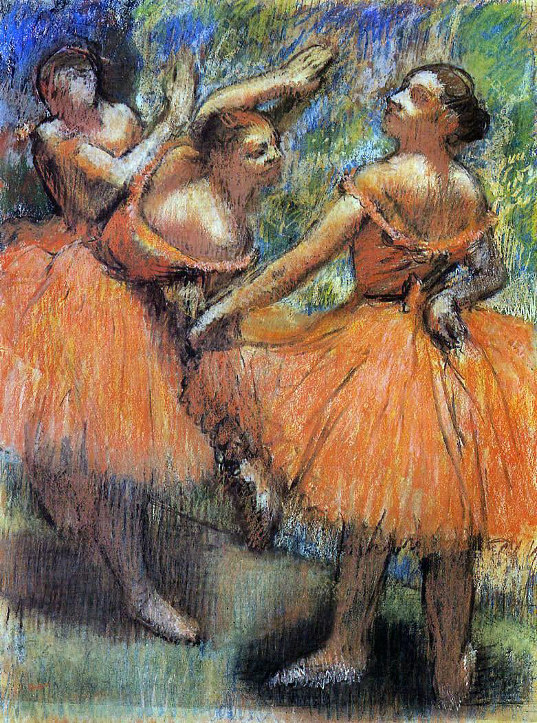 Edgar Degas Red Ballet Skirts - Canvas Print