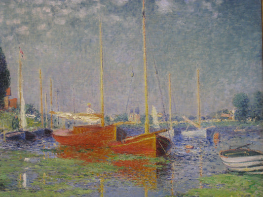 Claude Oscar Monet Red Boats Argenteuil - Canvas Print