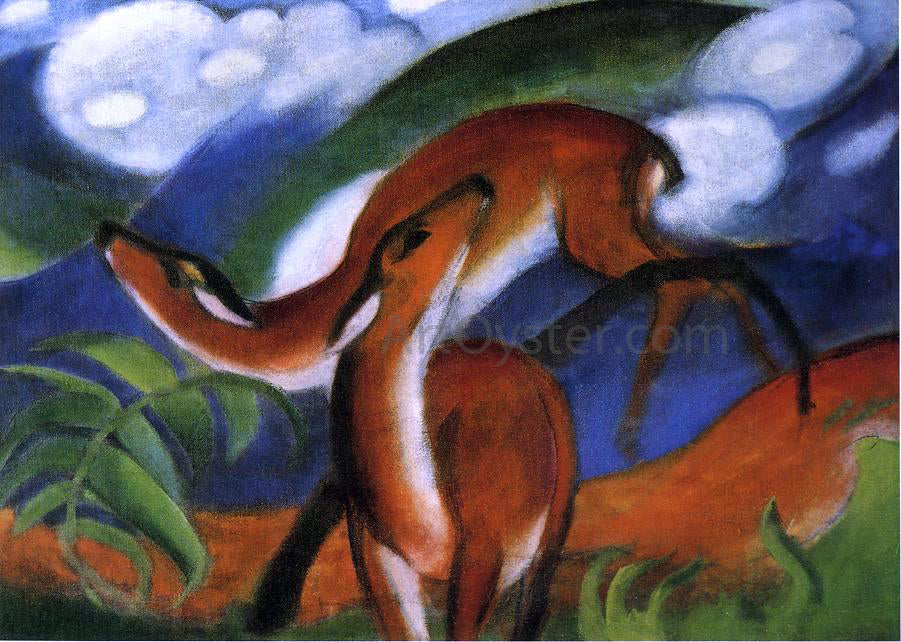 Franz Marc Red Deer II - Canvas Print
