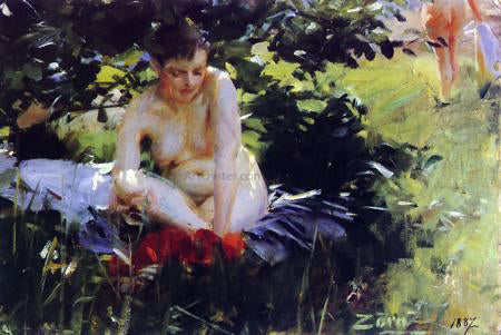 Anders Zorn Red Stockings - Canvas Print
