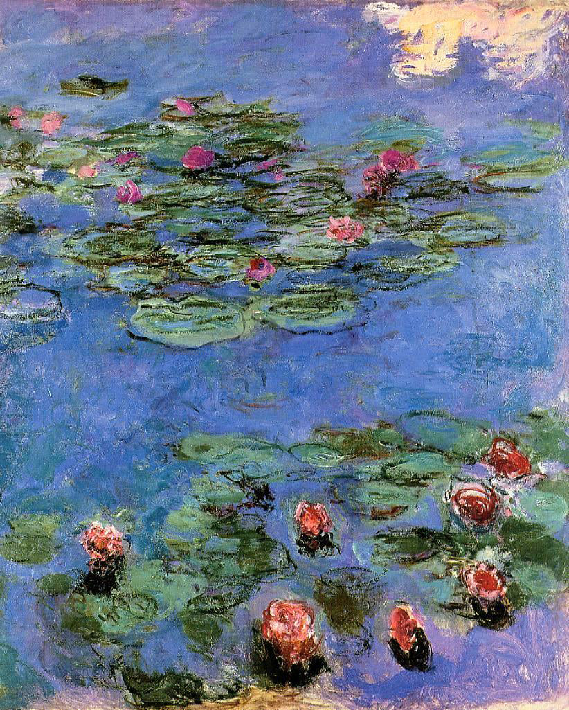 Claude Oscar Monet Red Water-Lilies - Canvas Print