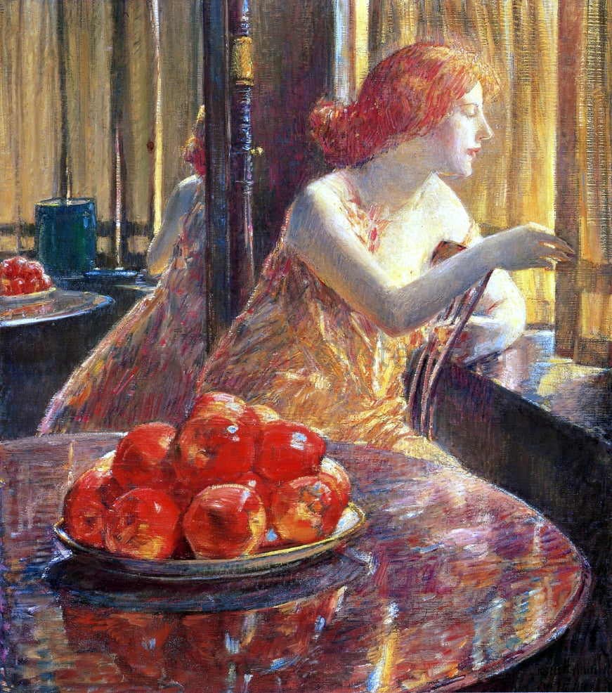 Frederick Childe Hassam Reflections (Kitty Hughes) - Canvas Print