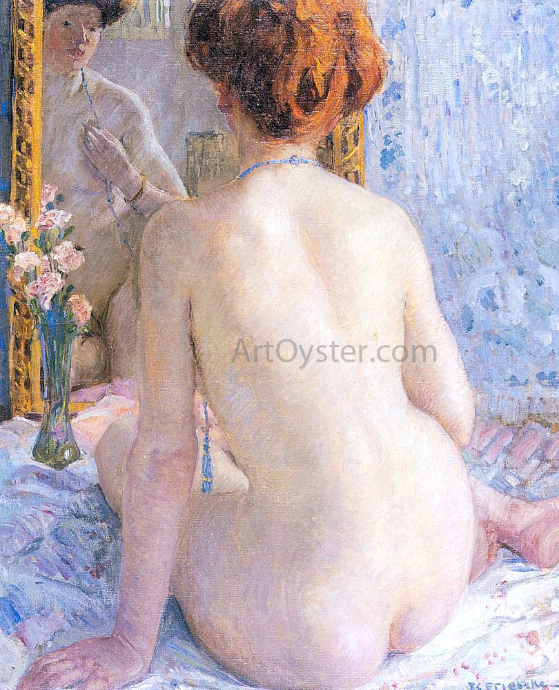 Frederick Carl Frieseke A Reflection (Marcelle) - Canvas Print