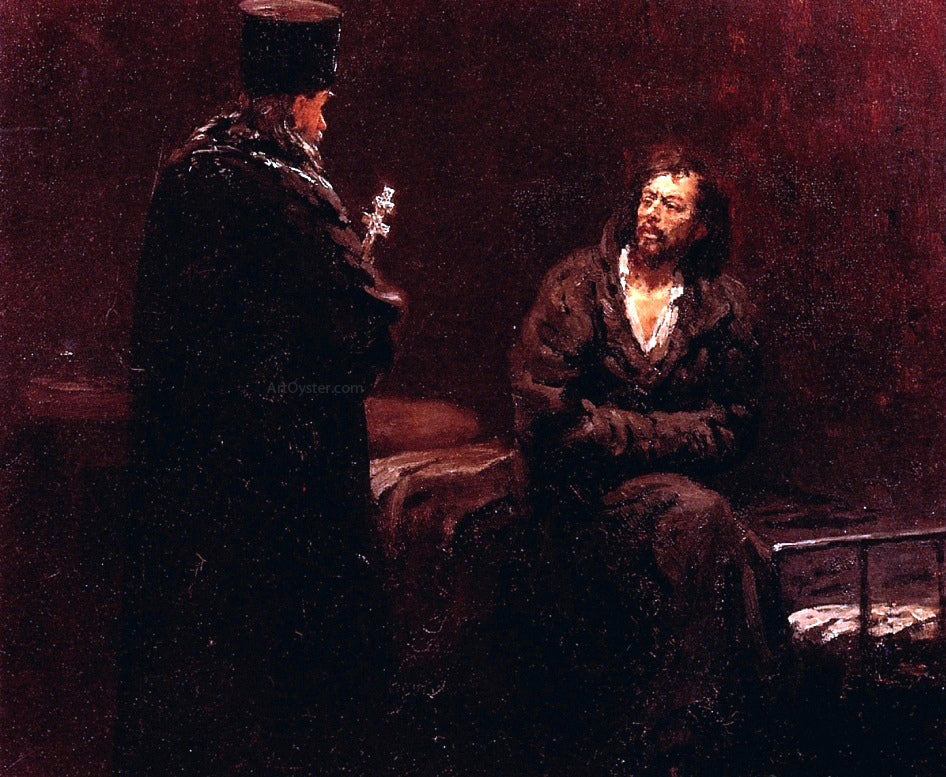 Ilia Efimovich Repin Refusal of the Confession - Canvas Print