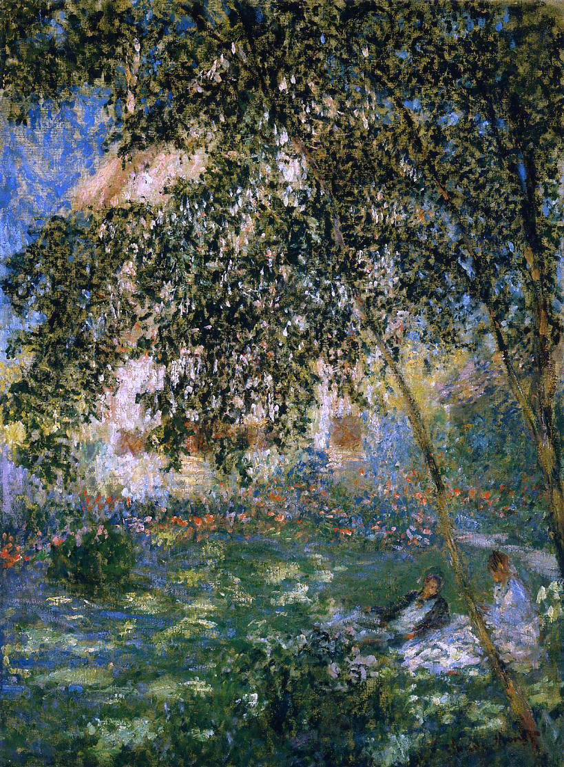 Claude Oscar Monet Relaxing in the Garden, Argenteuil - Canvas Print