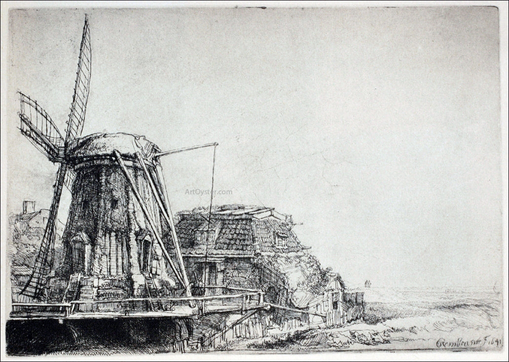 Rembrandt Van Rijn Rembrandt's Mill - Canvas Print