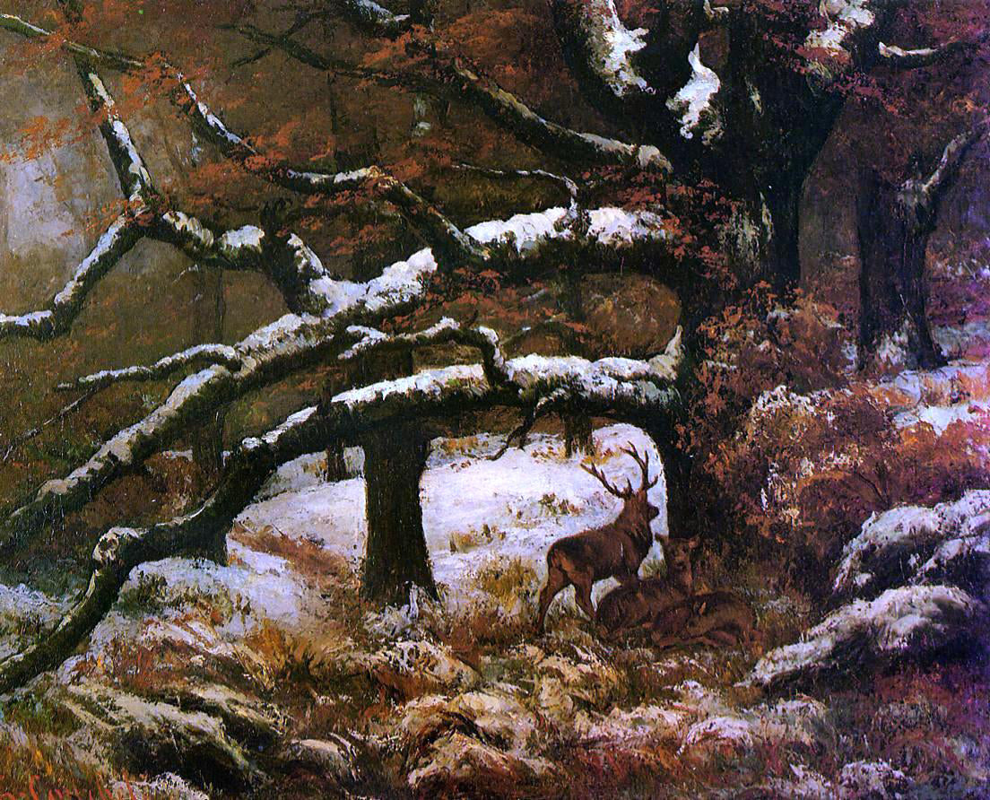 Gustave Courbet Remise de Cerfs - Canvas Print