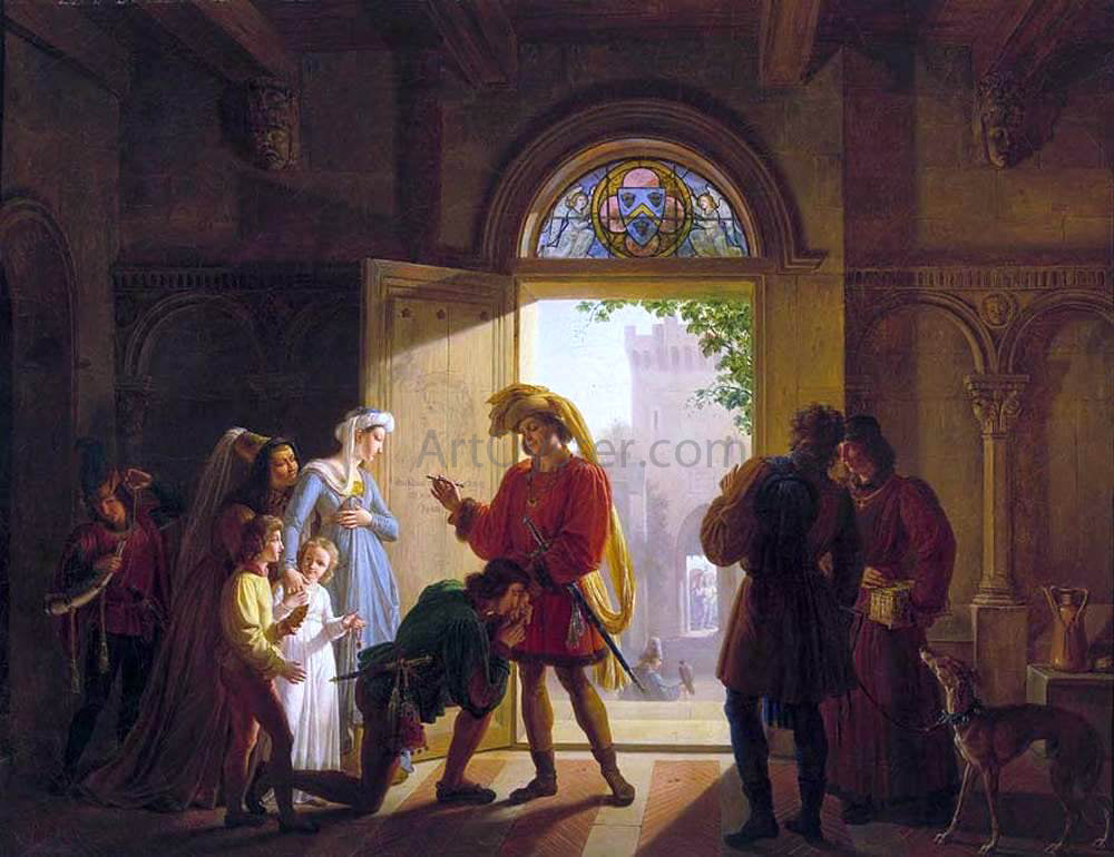 Pierre Revoil Rene d'Anjou at Palamede de Forbin - Canvas Print
