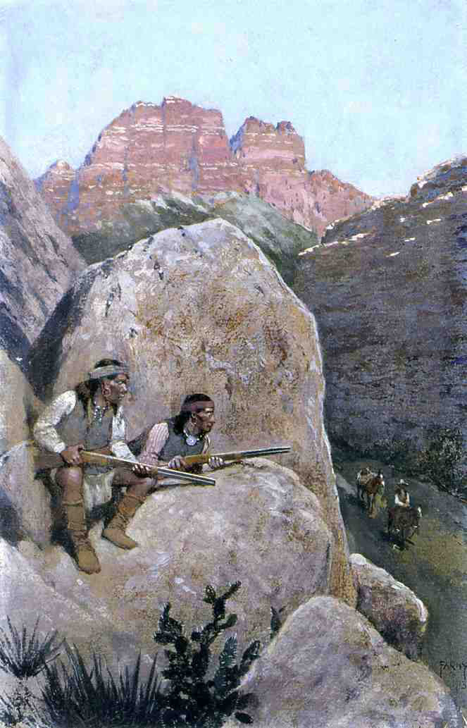 Henry F Farney Renegade Apaches - Canvas Print