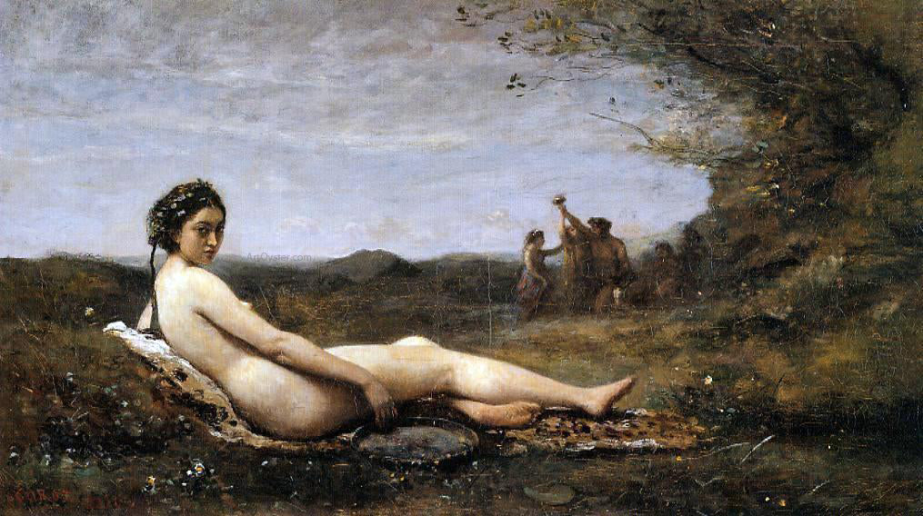 Jean-Baptiste-Camille Corot Repose - Canvas Print