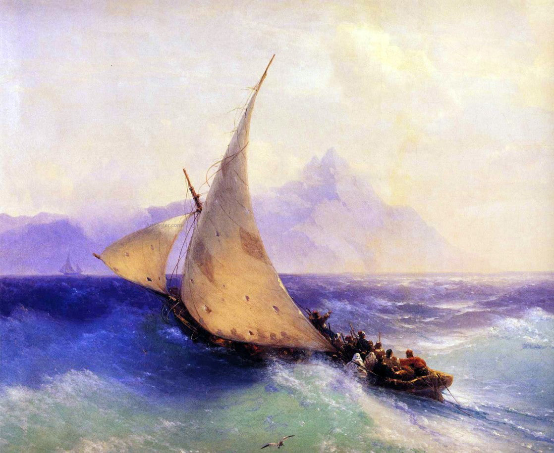 Ivan Constantinovich Aivazovsky Rescue at Sea (detail) - Canvas Print