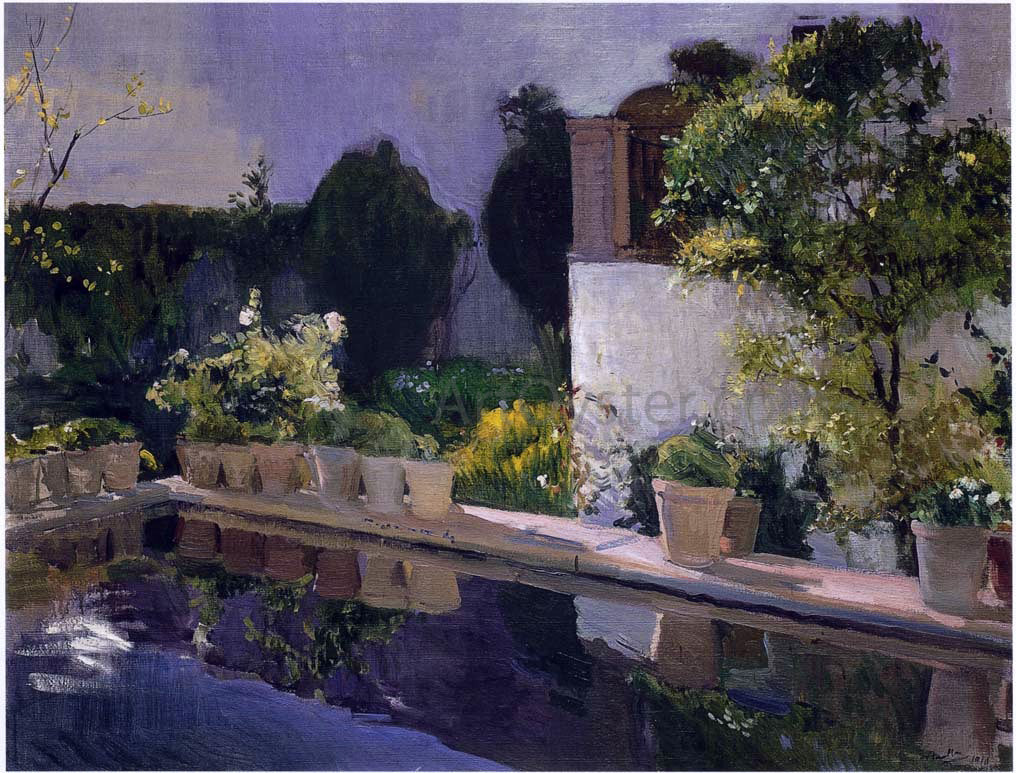 Joaquin Sorolla Y Bastida Reservoir at the Alcazar in Seville - Canvas Print