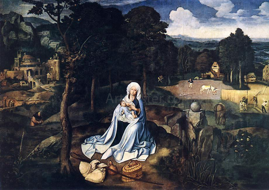 Joachim Patenier Rest during the Flight to Egypt - Canvas Print