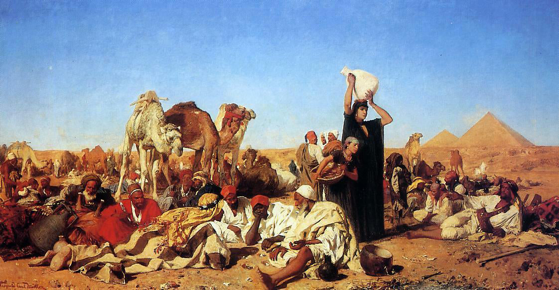 Leopold Karl Muller Rest in the Desert near Gizha - Canvas Print