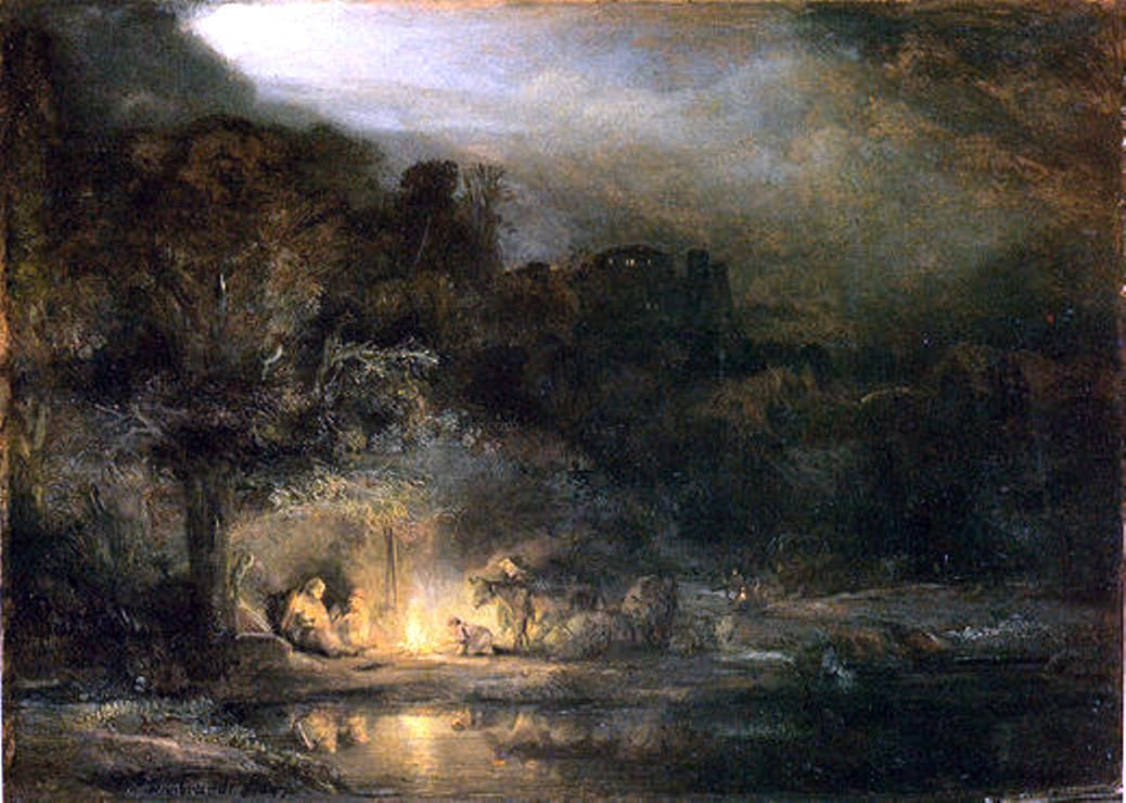 Rembrandt Van Rijn Rest on the Flight to Egypt - Canvas Print