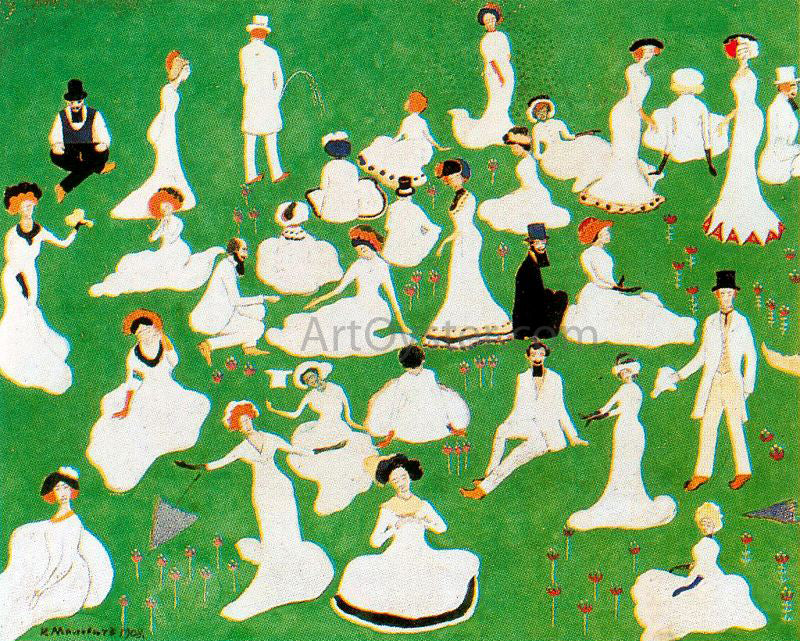 Kazimir Malevich Rest Society in Top Hats - Canvas Print