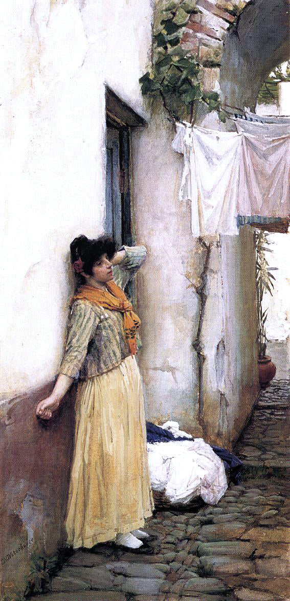 John William Waterhouse Resting - Canvas Print