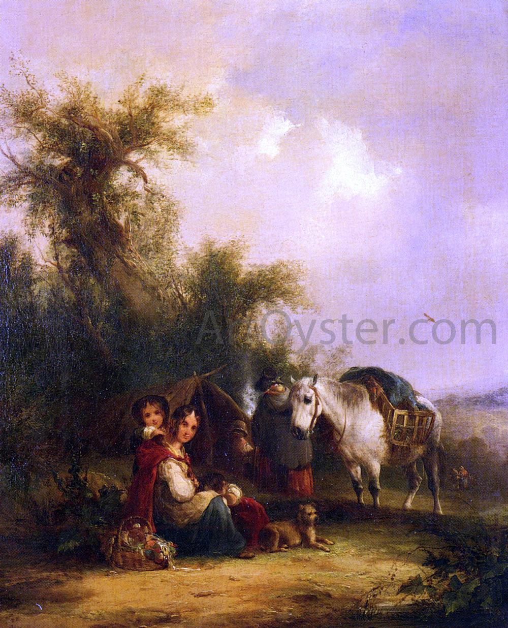 Senior William Shayer Resting Along The Trail - Canvas Print