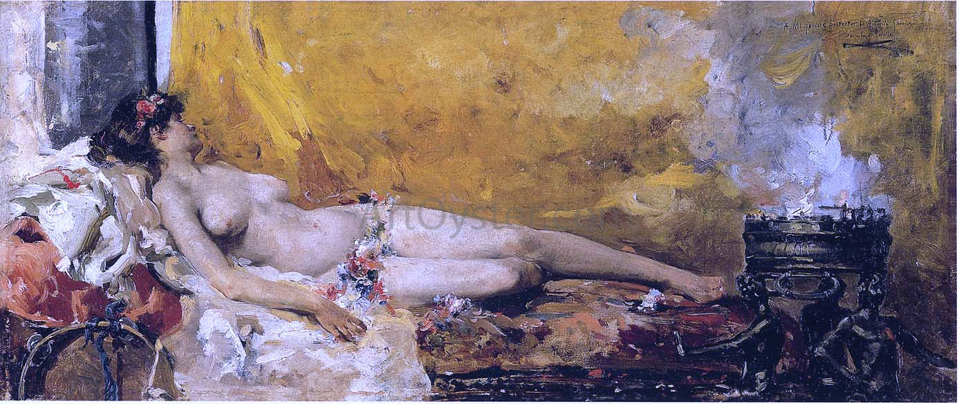 Joaquin Sorolla Y Bastida Resting Bacchante - Canvas Print