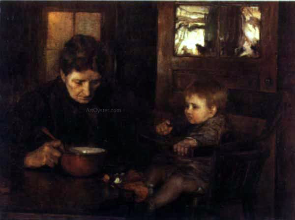 Luis Graner Retrato Madre con su Hijo - Canvas Print