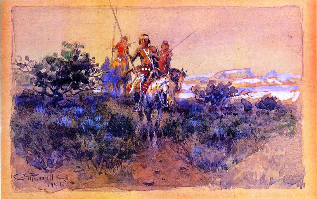 Charles Marion Russell Return of the Navajos - Canvas Print