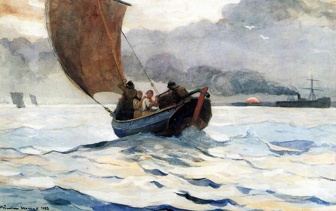 Winslow Homer A Fishing Boat Returning - Canvas Print