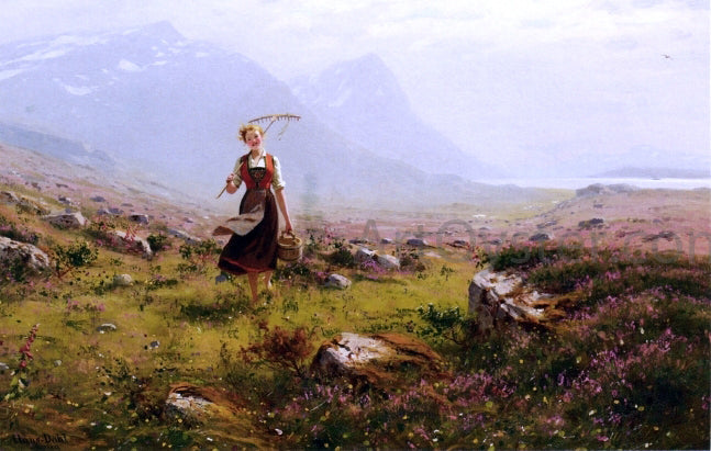 Hans Dahl Returning from the Fields - Canvas Print
