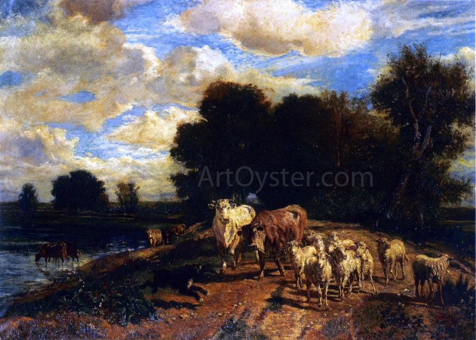 Giuseppe Palizzi Returning to Pasture - Canvas Print