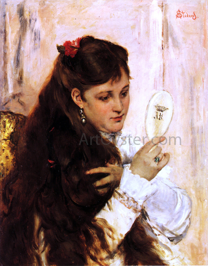 Alfred Emile Leopold Stevens Reveil - Canvas Print