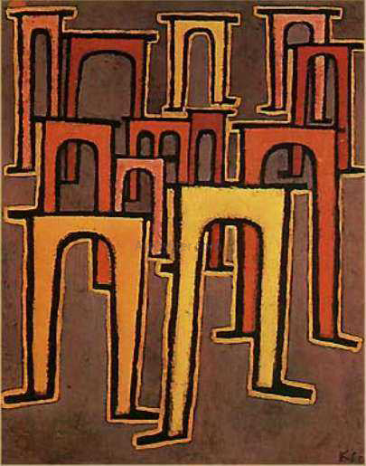 Paul Klee Revolution of the Viaduct - Canvas Print