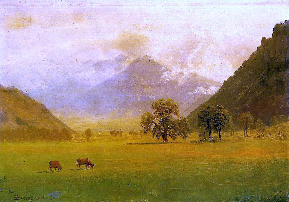 Albert Bierstadt Rhone Valley - Canvas Print