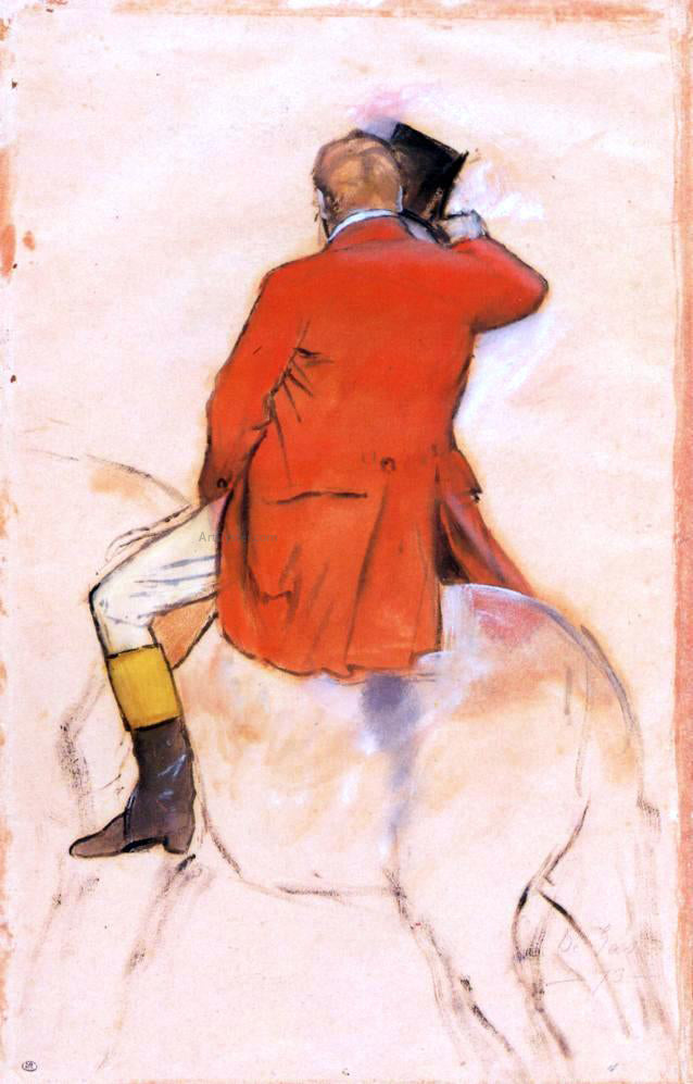 Edgar Degas Rider in a Red Coat - Canvas Print