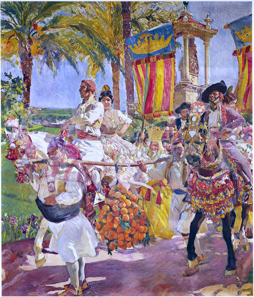 Joaquin Sorolla Y Bastida Riding in a group, Valencia - Canvas Print