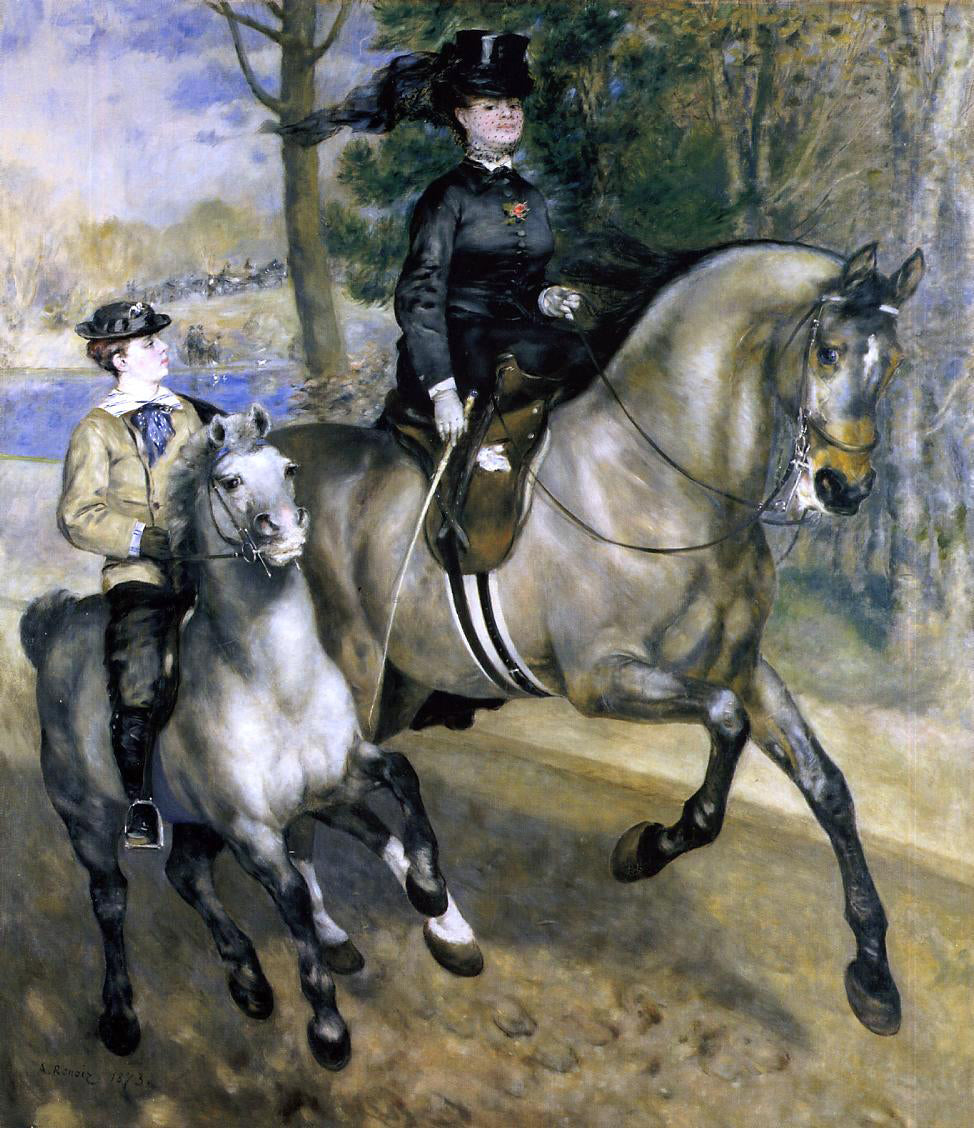 Pierre Auguste Renoir Riding in the Bois de Boulogne (also known as Madame Henriette Darras or The Ride) - Canvas Print