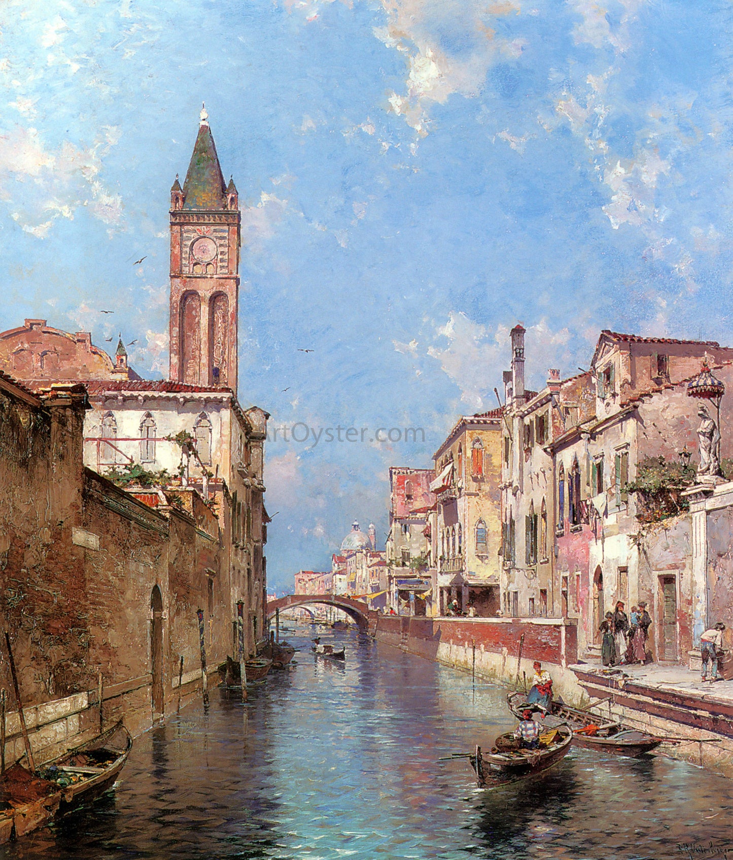 Franz Richard Unterberger Rio St. Barnaba, Venice - Canvas Print