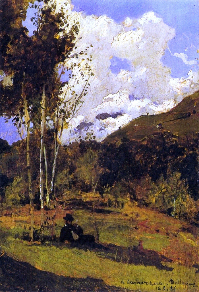 Lorenzo Delleani Riposo (also known as "A Camerana") - Canvas Print