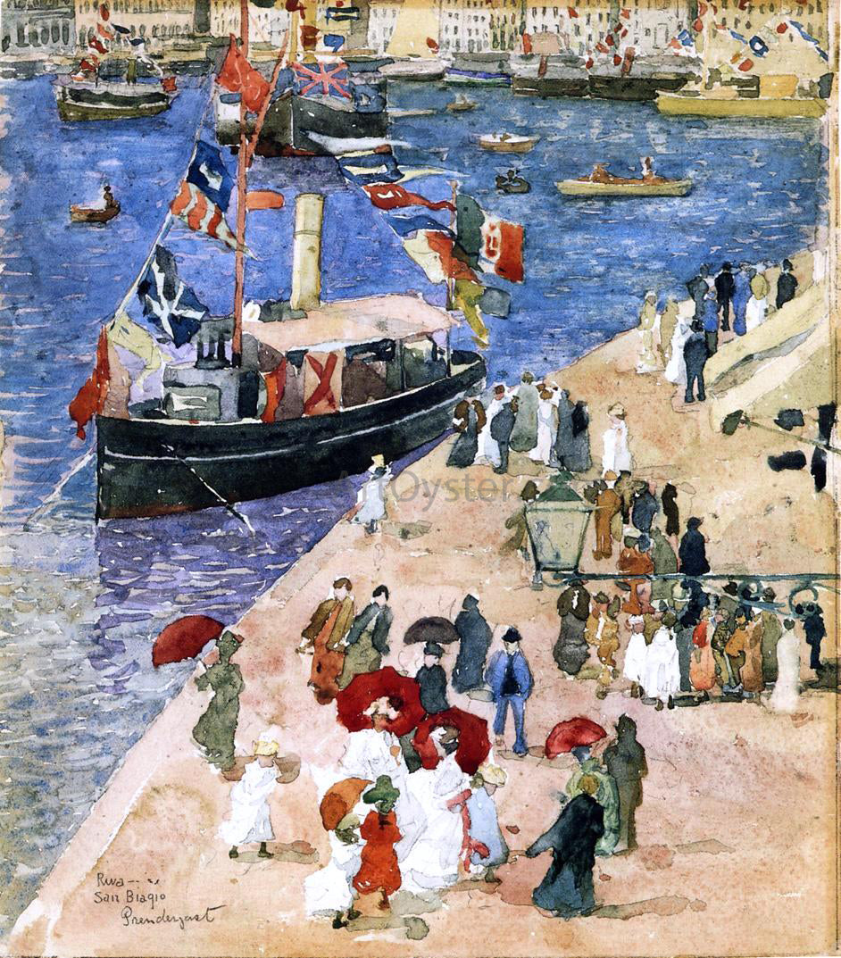 Maurice Prendergast Riva San Biagio, Venice - Canvas Print