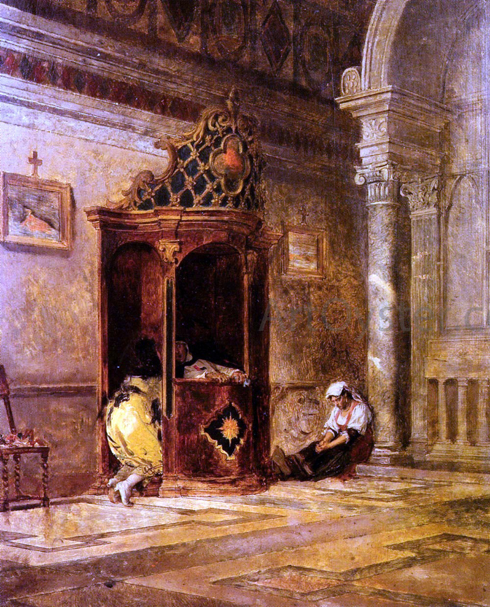 Eduardo Zamacois Y Zabala Rival Confessors - Canvas Print